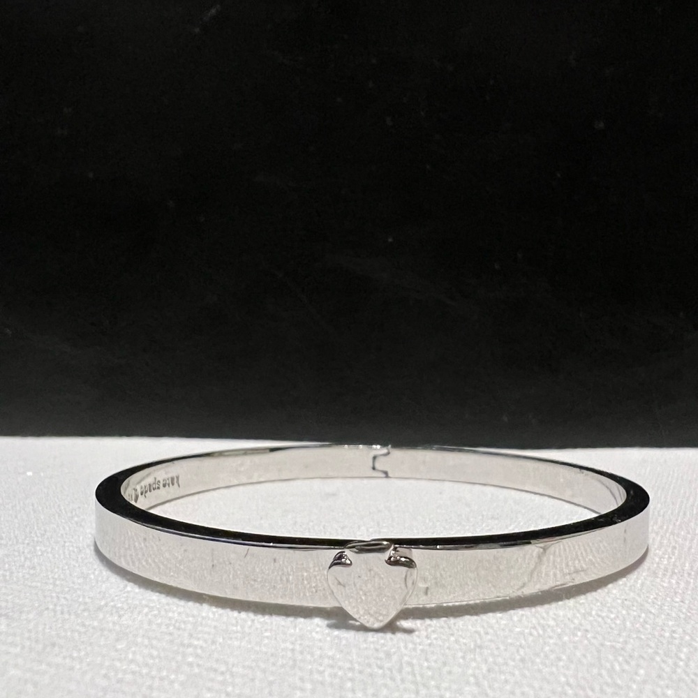 Silver Heart Bangle Bracelet by Kate Spade